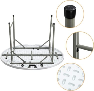 Складаний стіл для кемпінгу 122 см круглий HollyHOME