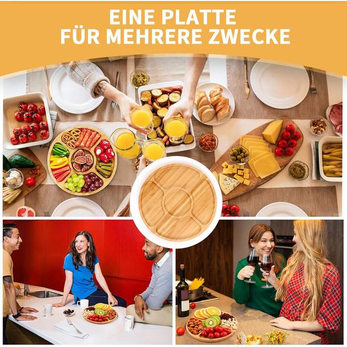 Бамбукова дошка для снеків BEAUTLOHAS