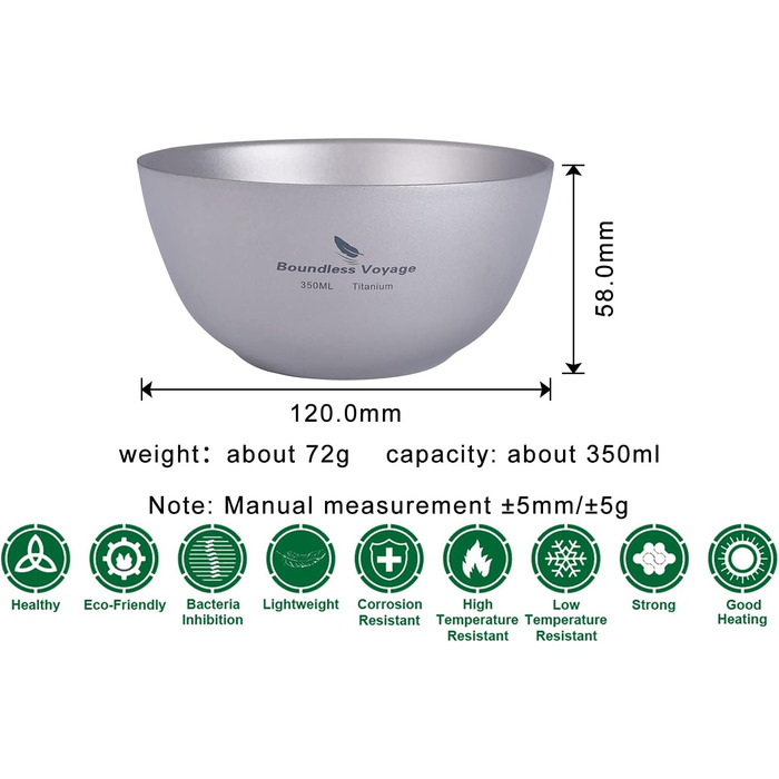 Титанова чаша з подвійними стінками 350 мл Boundless Voyage