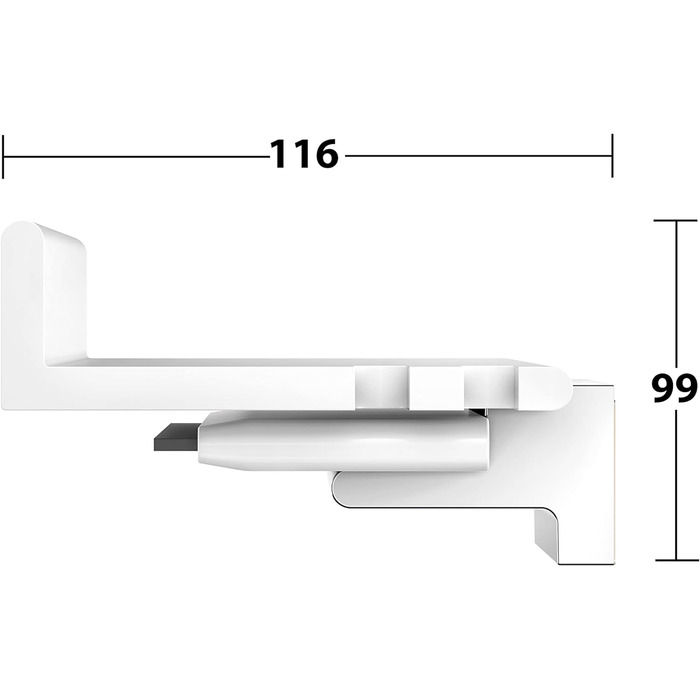 Душова полиця Keuco з алюмінієвим скляним ракелем, знімний кошик, зі зливними отворами, 35x6,6x11,6 см, настінна, Reva Black Selection (білий)