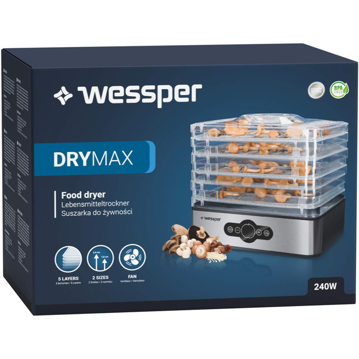 Дегідратор на 5 полиць, 240 Вт Wessper