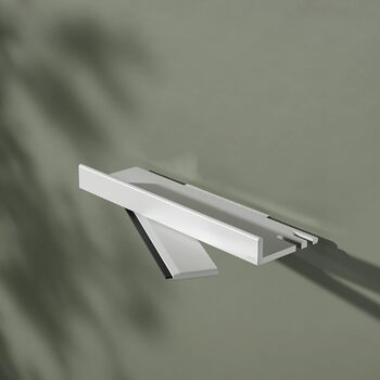 Душова полиця Keuco з алюмінієвим скляним ракелем, знімний кошик, зі зливними отворами, 35x6,6x11,6 см, настінна, Reva Black Selection (білий)