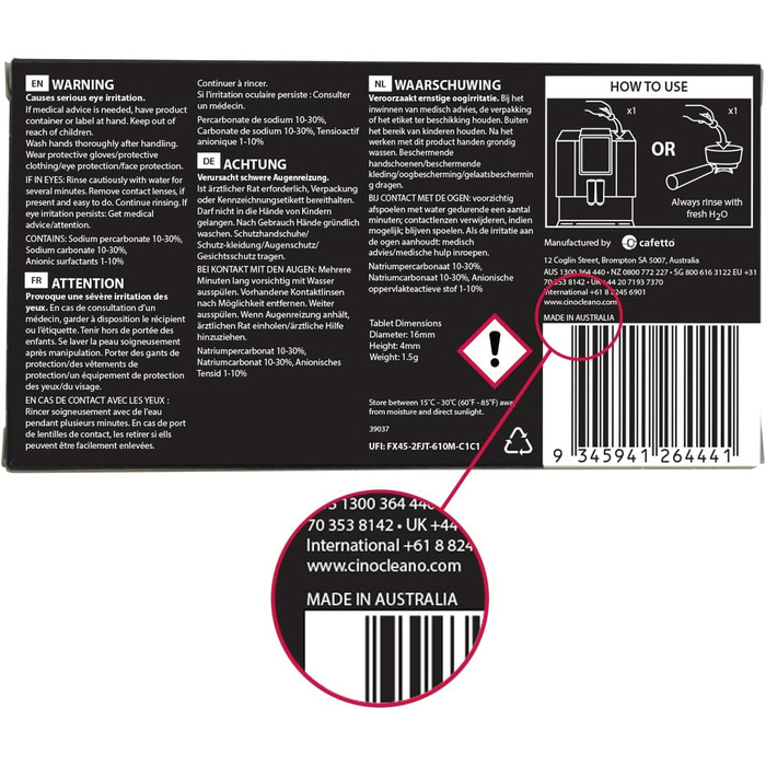 Таблетки для чищення кавоварок 8 таблеток Cino Cleano