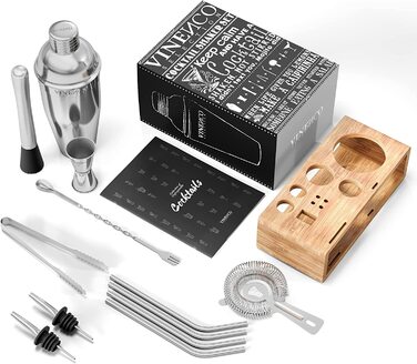 Набір для коктейлів, 13 предметів нержавіюча сталь VINENCO