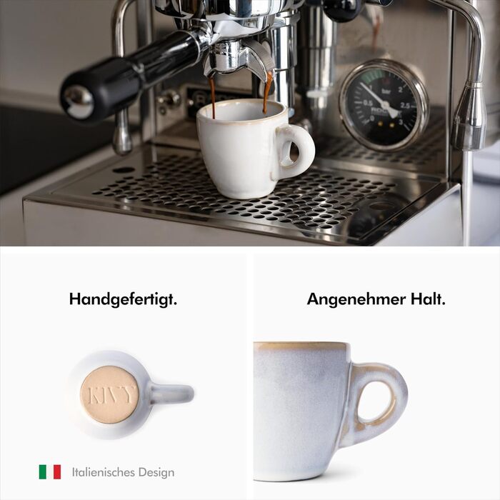 Чашки для эспрессо 75 мл с блюдцами, набор 4 предмета, темно-синие KIVY