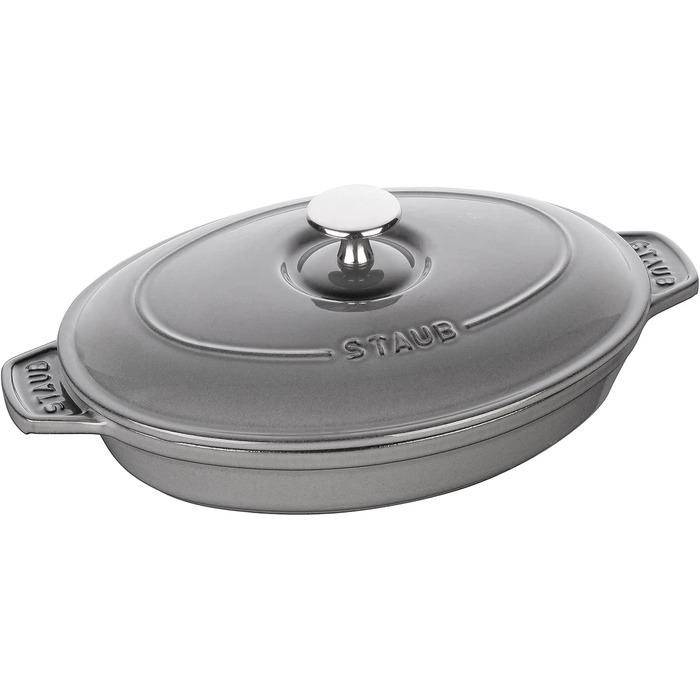 Сковорода-жаровня 23 х 17 см з кришкою овальна Graphite Grey Staub