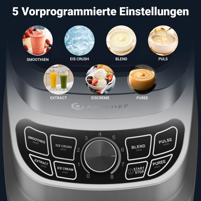 Професійний блендер 1,85 л 1800 Вт AMZCHEF