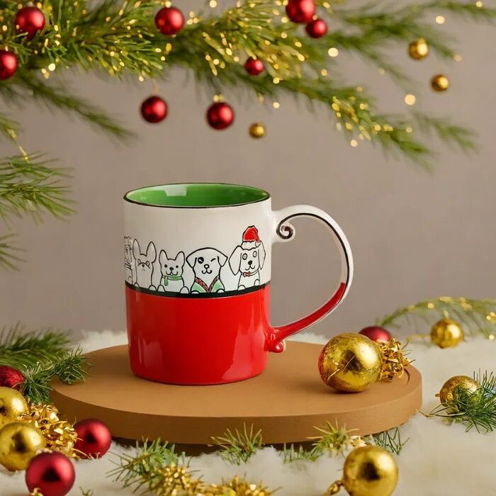 Керамічна різдвяна кружка, велика кавова кружка, різдвяна кружка 16oz, велика кружка, керамічна різдвяна кружка, зимова кружка, різдвяна кружка, чашка для кави, чаю, молока, різдвяні подарунки на день народження (стиль E)