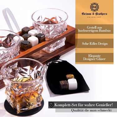 Набір келихів та каменів для віскі 12 предметів Grimm & Brothers FRANKFURT