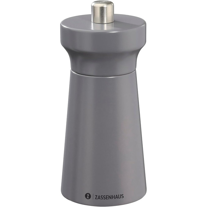 Пісок Zassenhaus WESTERLAND лакована деревина бука Головка млина з деревини бука з плавним регулюванням високопродуктивної керамічної шліфувальної машини Млин для спецій для солі 12 см, Ø 5,4 см (млин для перцю, Гранітегрей)