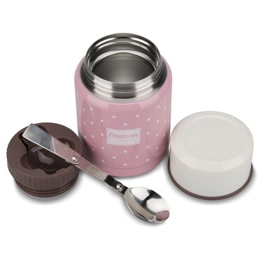 Термос для їжі Fissman 350 мл рожевий (9666)
