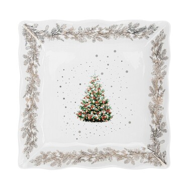 Блюдо квадратне 22х22 см порцеляна CHRISTMAS  Fissman