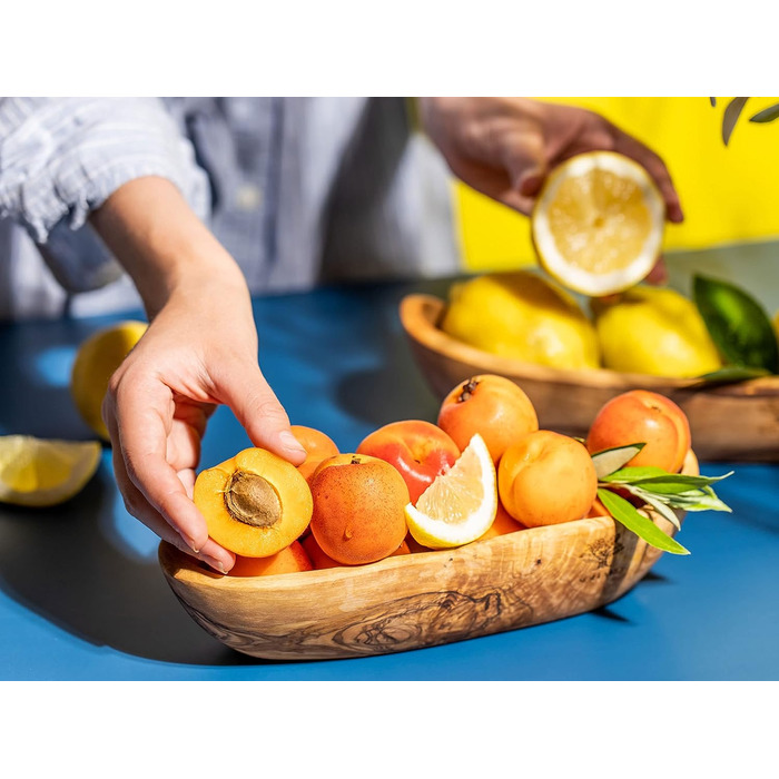 Багетна хлібниця з оливкового дерева - Миска для закусок довгаста - Сільська дерев'яна миска - Декоративна миска - Миска для фруктів - Миска ручної роботи - Миска для ювелірних виробів - Універсальна миска (2, 25-29 см)