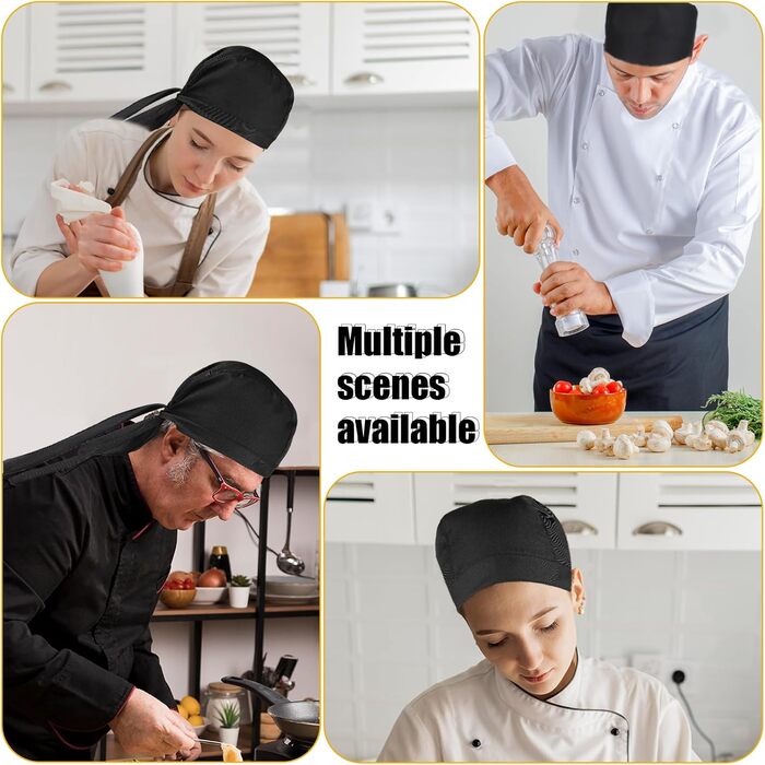 Головний убір шеф-кухаря 4 шт чорний Hariendny
