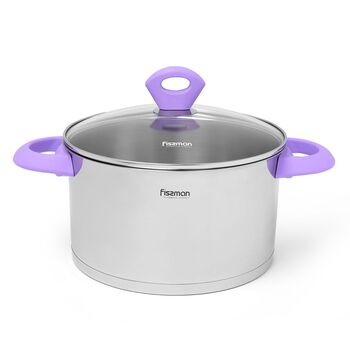 Каструля зі скляною кришкою Fissman MIRABELLE 24x13,5 см на 6,1 л (5407)