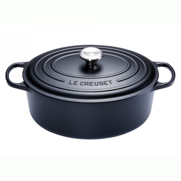 Гусятница / жаровня з кришкою 29 см, чорний матовий Le Creuset