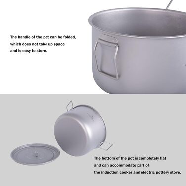 Титановий набір посуду для кемпінгу 1-2 осіб 2,4 л. iBasingo