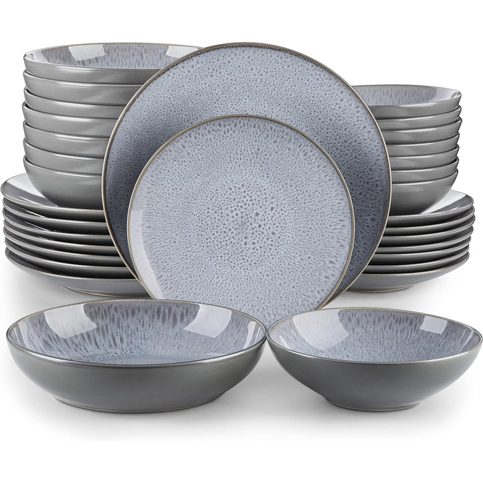 Столовий сервіз з керамограніту, комбінований сервіз vancasso з 32 предметів Карст з фаянсу, набір посуду у вінтажному вигляді на 4-12 осіб (Karst-wt, посуд на 8 осіб)