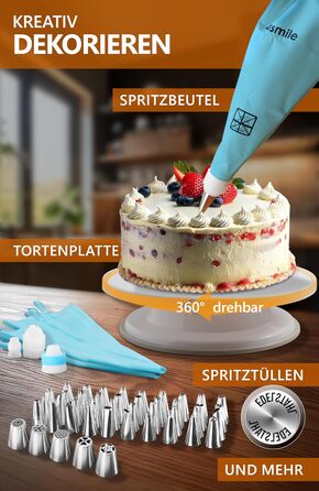 Тортове кільце 4smile регульована висота 20 см - деко з нержавіючої сталі Ø 16-30 см, стійка форма для торта - кругле регульоване кільце для торта, кругла рамка для випікання та прикраси