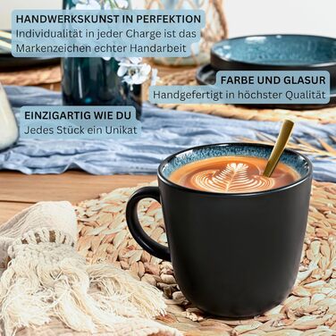 Кам&39яні миски для пасти 6 предметів, набір мисок для пасти на 6 осіб, набір мисок, придатний для миття в посудомийній машині та мікрохвильовій печі, велика багатофункціональна миска темно-сірого кольору 750 мл VALUE COLLECTION (Vigo, кавова кружка 6 пре