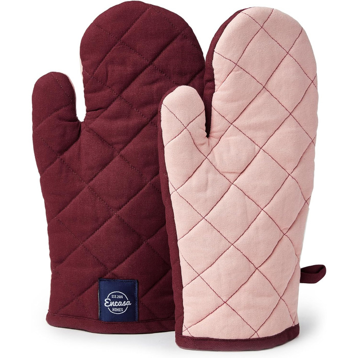 Набір з 2 кухонних рукавичок 18x30 см, каштаново-коричневий Encasa XO