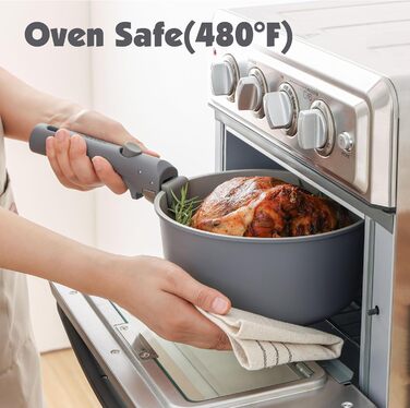 Набір кухонного посуду, 17 предметів, сірий Sensarte