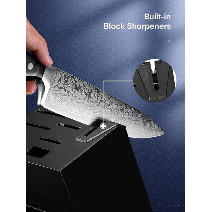 Набір ножів 14 предметів з нержавіючої сталі, чорний D.Perlla