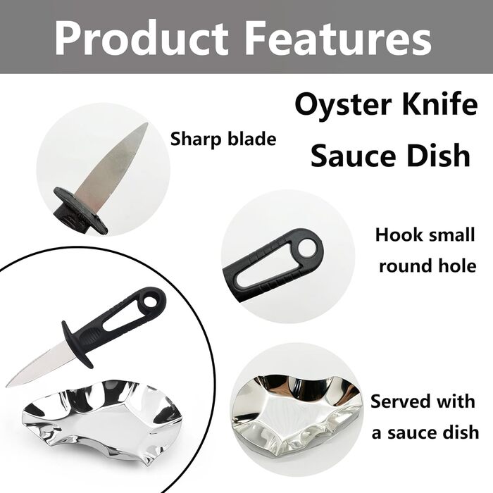 Ніж та тарілка для устриць з нержавіюча сталь YJFY