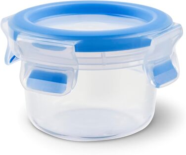 Набір контейнерів для зберігання продуктів EMSA Clip & Close, прямокутні, 5 x 0,8 л, коробки для зберігання, 100 герметичні, придатні для миття в посудомийній машині, морозильної камери та мікрохвильової печі, прозорі, сині, зроблені в Німеччині, N10307 (