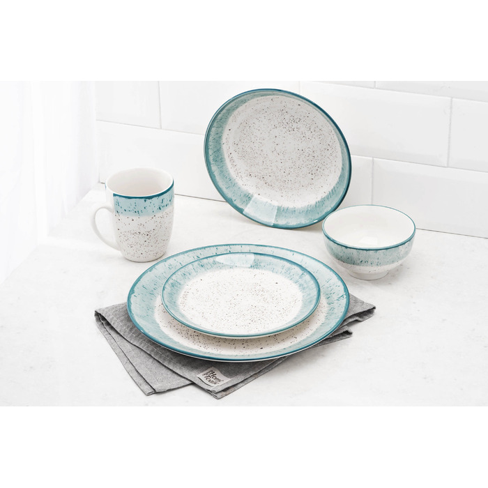 Тарілка десертна Ardesto Siena, 19см, порцеляна, біло-блакитний