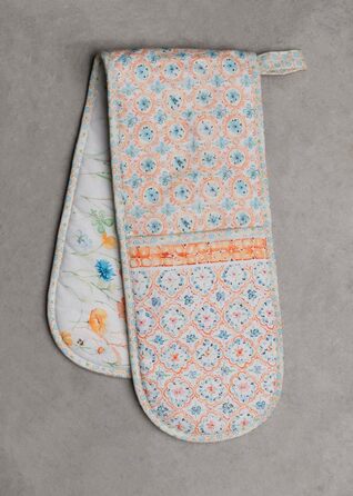 Рукавички для духовки Maison d&39 Hermine, Прихватки для каструль, 100 бавовна, термостійкі кухонні рукавички, рукавички для духовки (19 см x 33 см) та прихватки для каструль (20 см x 20 см) для приготування їжі, Морзін - Рукавички для духовки на День под