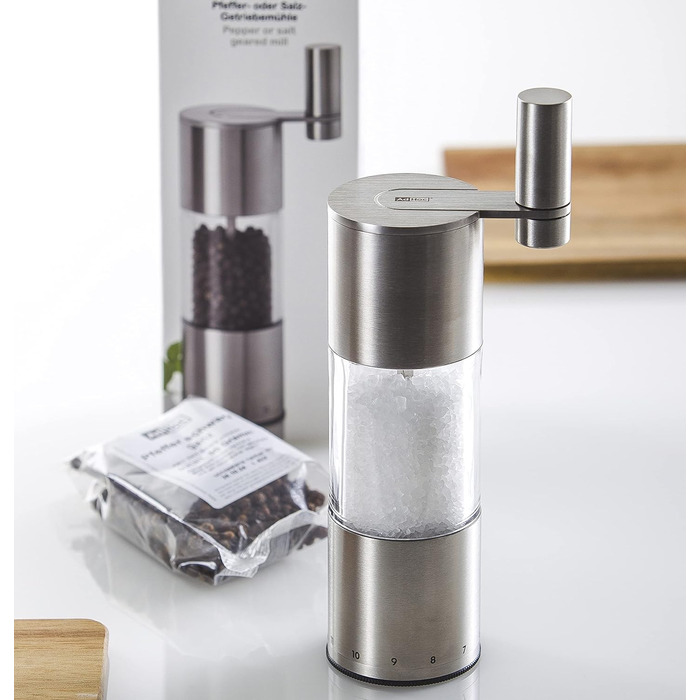 Млин для перцю та солі з рукояткою, набір 2 предмети з упаковками 50 г перцю та морської солі Select AdHoc