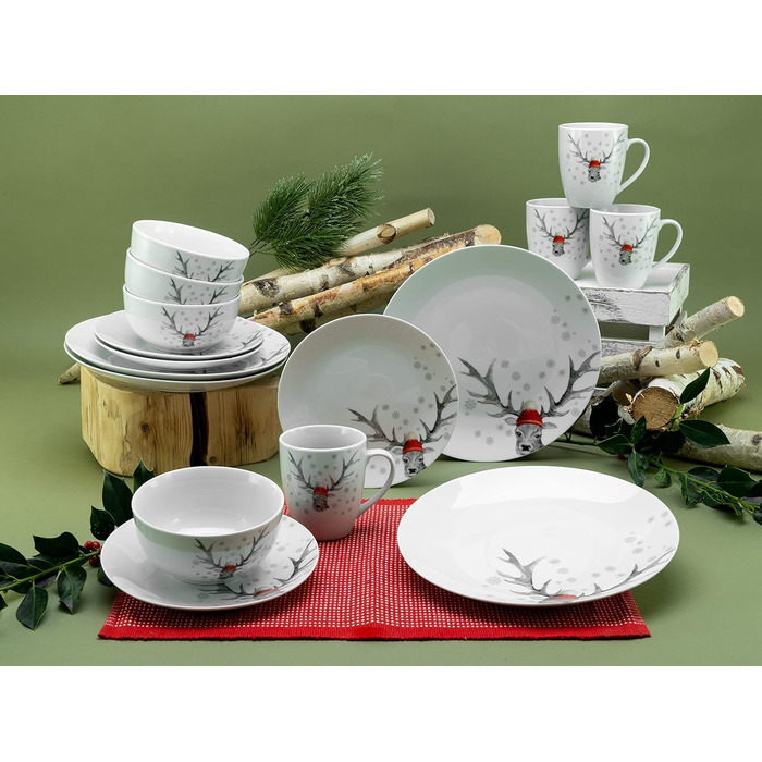 Набір посуду на 4 персони, 16 предметів, Luna Deer Creatable