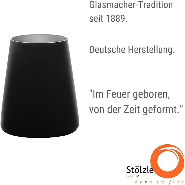 Набір склянок 380 мл, 6 предметів, чорний/сріблястий Power Stölzle Lausitz