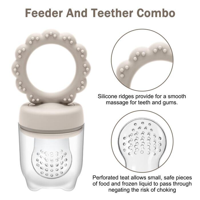 Соска CLDY Baby Fruit для немовлят, контейнер для зберігання дитячого харчування та 3 силіконові соски 3 розмірів для малюків від 3 місяців, дитяче морозиво для прорізування зубів, без BPA (1 набір зелених) (молочно-білий соняшник курча)