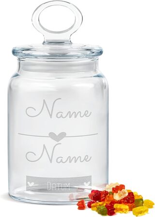 Стеклянная банка для печенья с персонализированной печатью и гравировкой 800 мл PR Print Royal