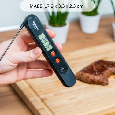 Термометр для проколов Westmark, диапазон измерения от 0 C до 200 C / от 32 F до 392 F, нержавеющая сталь/пластик, серебристый/черный/красный, 12782280 (, без батареек)