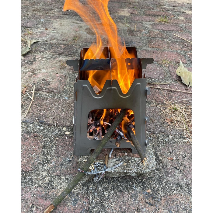 Титановая дровяная печь с кронштейном iBasingo