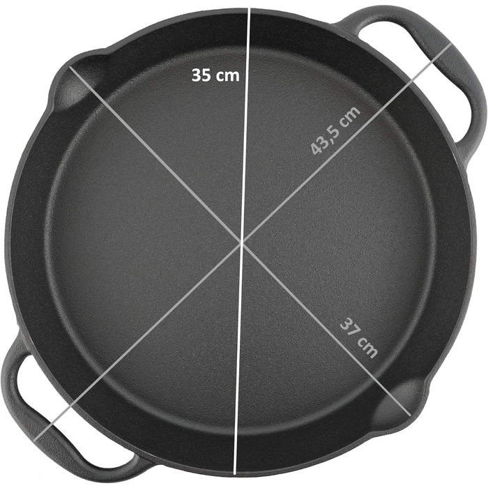 Сковорода-гриль чавунна 35 см з ручками BBQ-Toro