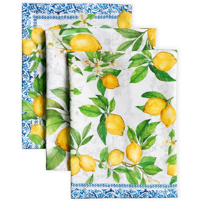 Набір з 3 багатоцільових кухонних рушників Maison d&39 Hermine Сільське Різдво зі 100 бавовни Барні рушники День подяки/Різдво (50 см x 70 см) (15 - Cedrat)