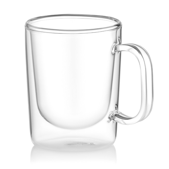 ARDESTO Набір чашок з ручками і подвійними стінками, 270мл, 2шт, боросилікатне скло, прозорий