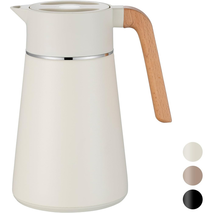 Термоглечик з чайним фільтром 1,5 л, кремовий VETIN