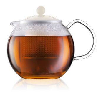 Чайник для заварювання з пластиковою кришкою білої, 1 л, Assam Bodum
