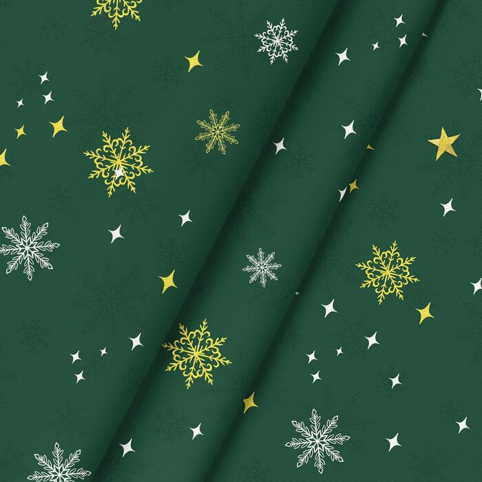 Модна різдвяна скатертина зі сніжинками, ялинками та зірками 140x110 см, зимова стійка до плям скатертина для кухні, декор для вечірки (кругла 140 см, зелена)