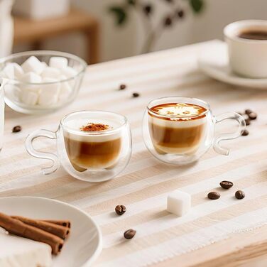 Двостінні милі келихи для лате макіато з різдвяною ялинкою 270 мл Кавова чашка Різдвяна кружка з ситечком для чаю з різдвяною ялинкою Чайні склянки для молока, льоду, різдвяні подарунки для жінок і дітей (Тип 11 Прозорий-130 мл*2, 130 мл*2)