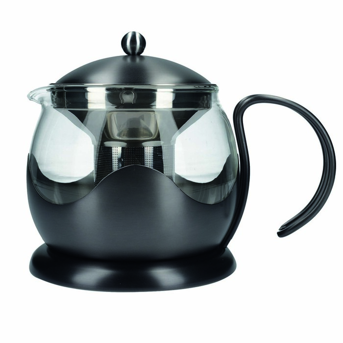 Чайник заварювальний Kitchen Craft LA CAFETIERE, сталевий зі скляною колбою, 1200 мл