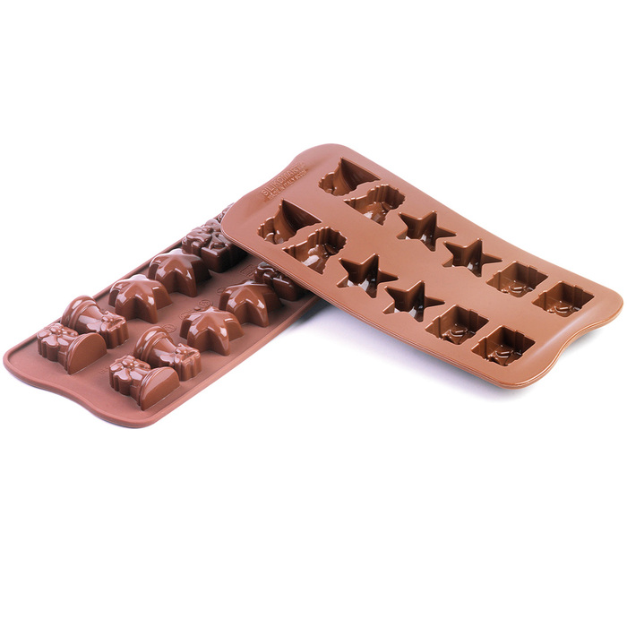 SCG06 Форма силіконова для шоколаду 'різдво' 34х34х18,5 мм