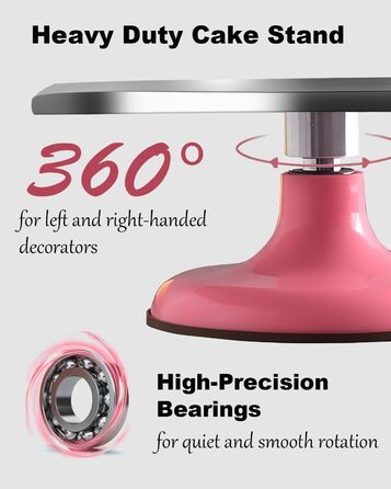 Вращающаяся подставка для торта 30,5 см розовый Yizish