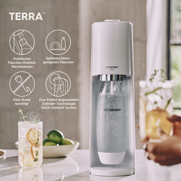 Набір для газування води, 5 предметів, 3 л білий Terra SodaStream