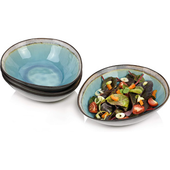 Співачка Набір десертних боулів Capri, набір десертних чаш з 4 предметів з фаянсу, ємність 450 мл (набір салатників 4 шт.)